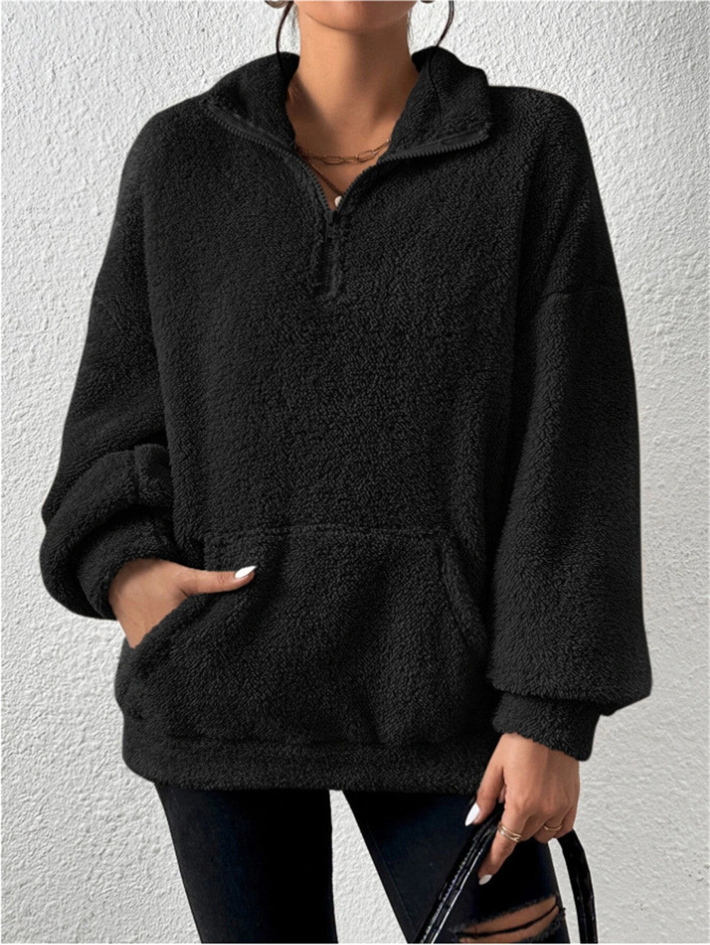 Damen kuscheliger Fleece-Pullover EB