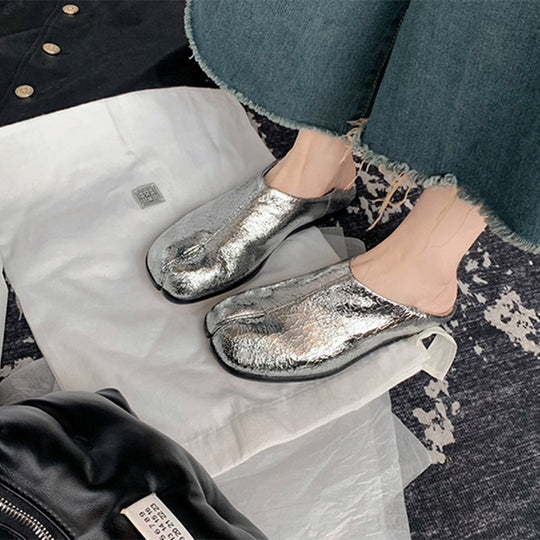 Damen Mokassins mit schimmernder Metall-Oberfläche und komfortablem Fußbett EB