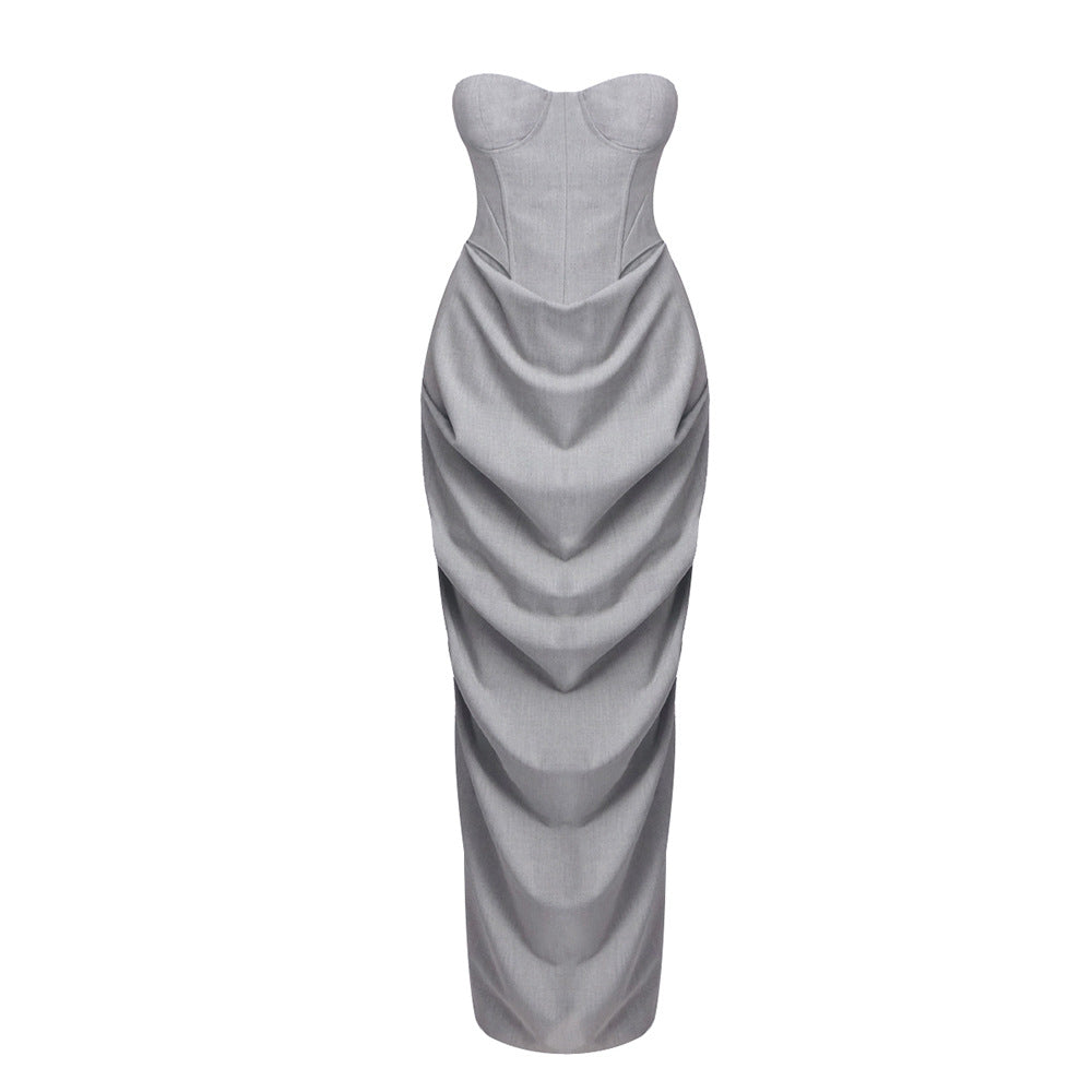 Damen figurbetontes Abendkleid mit raffiniertem Drapierungsdesign EB