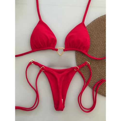 Damen Triangel-Bikini mit Herz-Detail EB