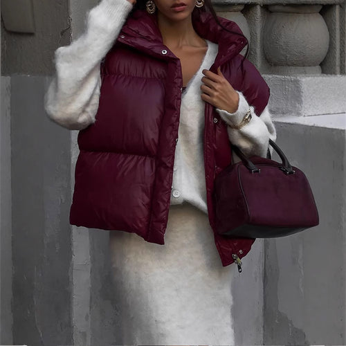 Damen Übergangsjacke im modischen Steppdesign mit hohem Kragen EB