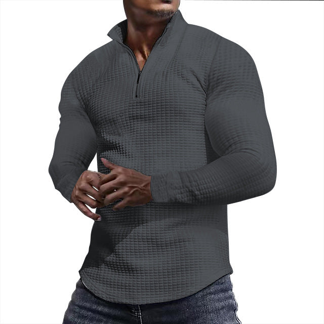 Herren Sportliches Langarmshirt mit strukturierter Oberfläche EB