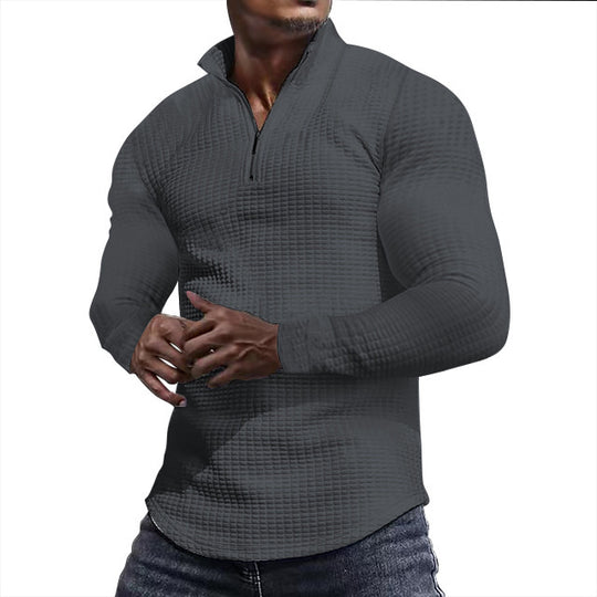 Herren Sportliches Langarmshirt mit strukturierter Oberfläche EB