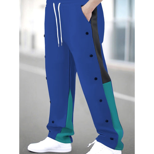 Herren Sportliche Trainingshose mit Druckknopfverschluss und atmungsaktiver Struktur EB