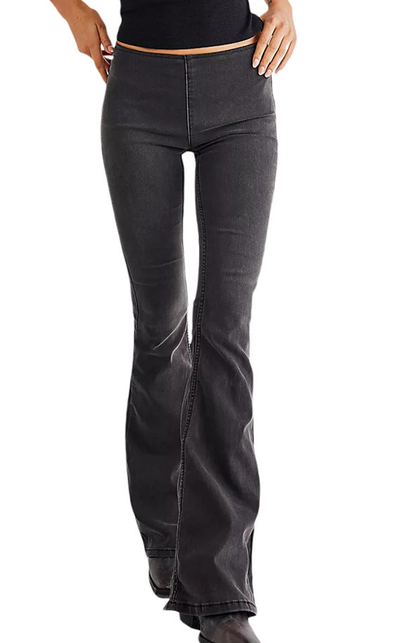 Damen Flared Jeans im lässigen Schnitt mit hohem Bund und formschmeichelnder Silhouette EB