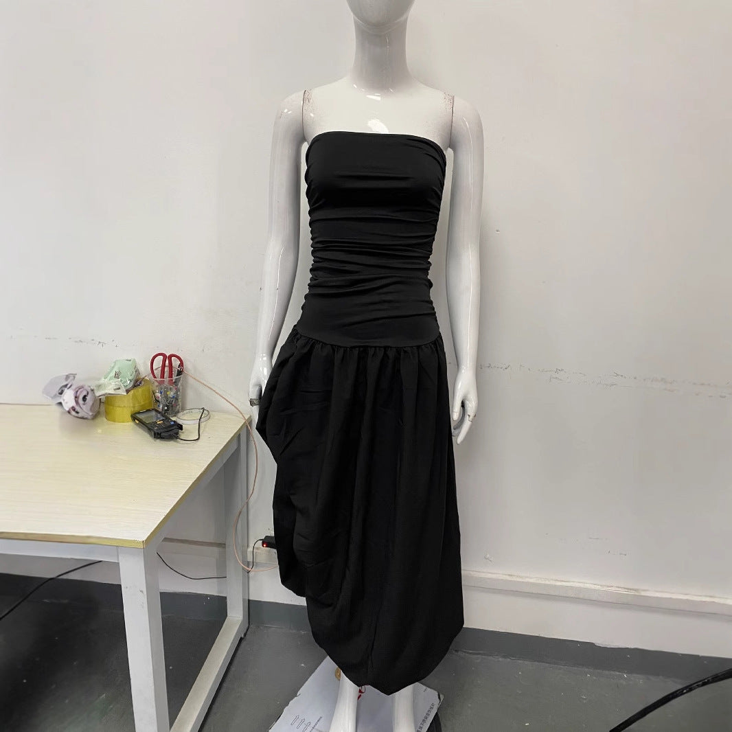 Damen Abendkleid mit figurbetontem Oberteil und asymmetrischem Rock EB