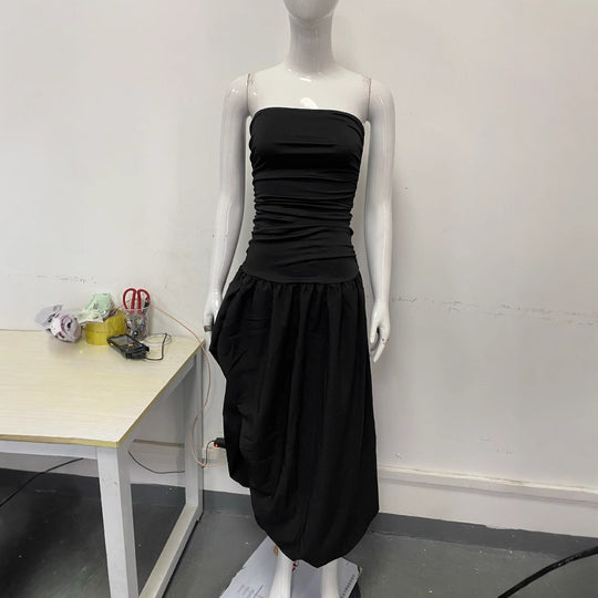 Damen Abendkleid mit figurbetontem Oberteil und asymmetrischem Rock EB