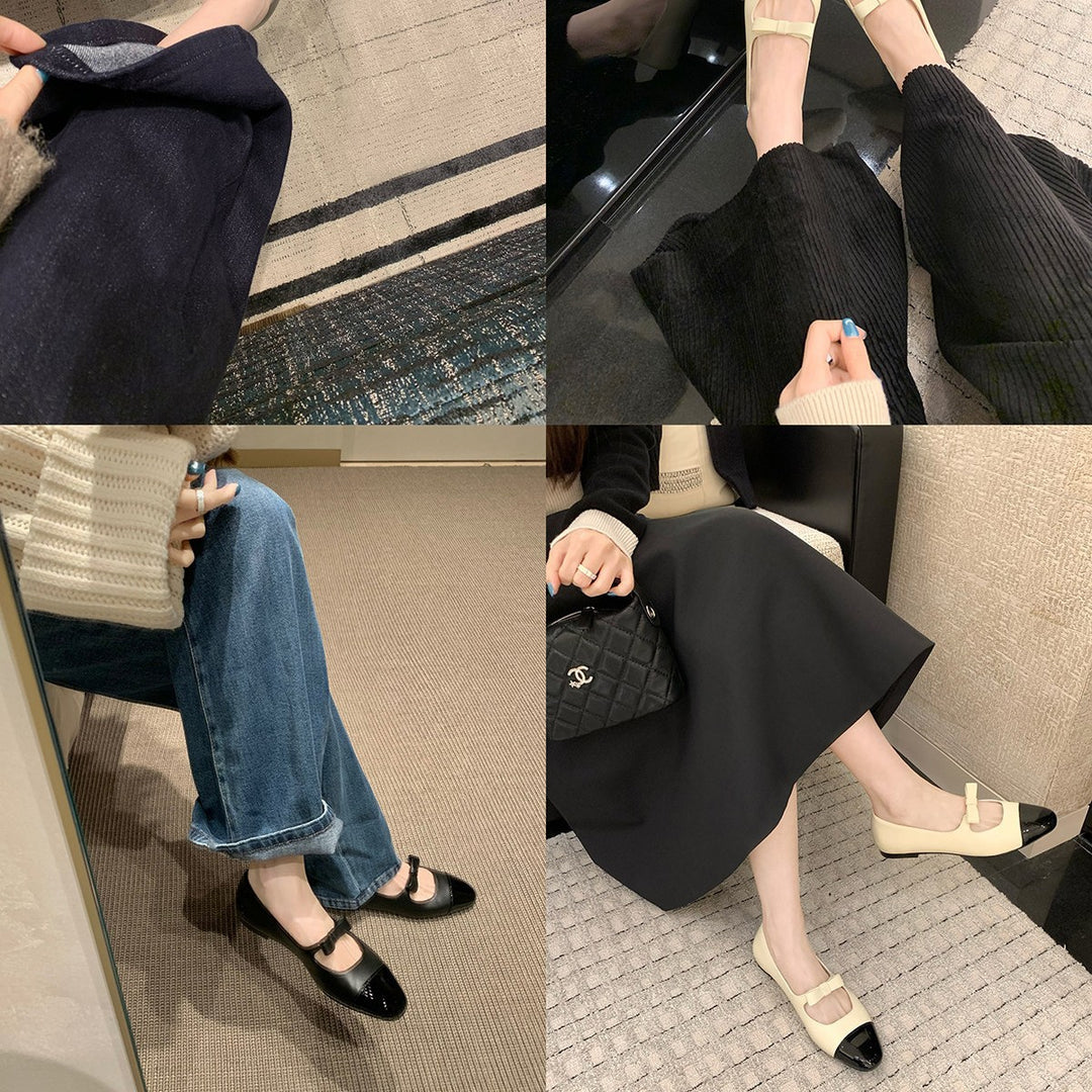 Damen Ballerina-Pumps mit dekorativem Schleifenakzent und hochglänzender Spitze EB