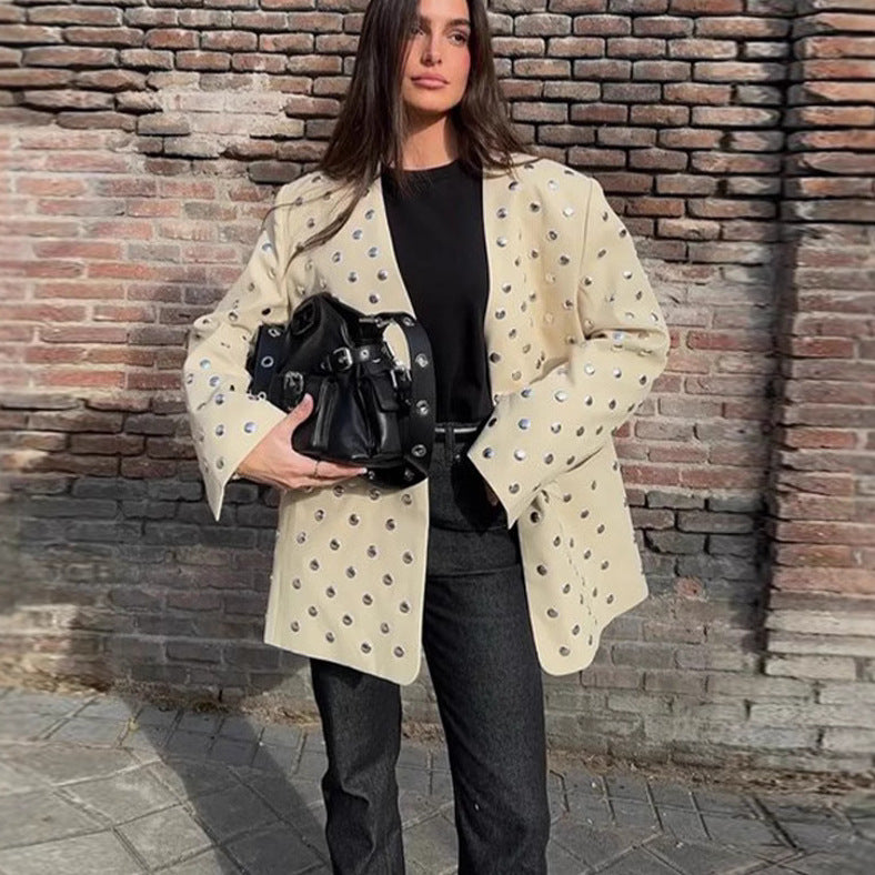 Damen Oversized Blazer mit luxuriösen Applikationen EB