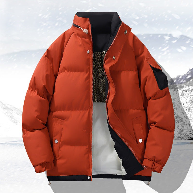 Herren wattierte Outdoor-Steppjacke mit hoher Stehkragen-Isolation und elastischen Bündchen EB
