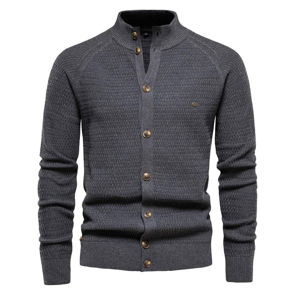 Herren Strickjacke mit strukturiertem Design und praktischen Knöpfen EB