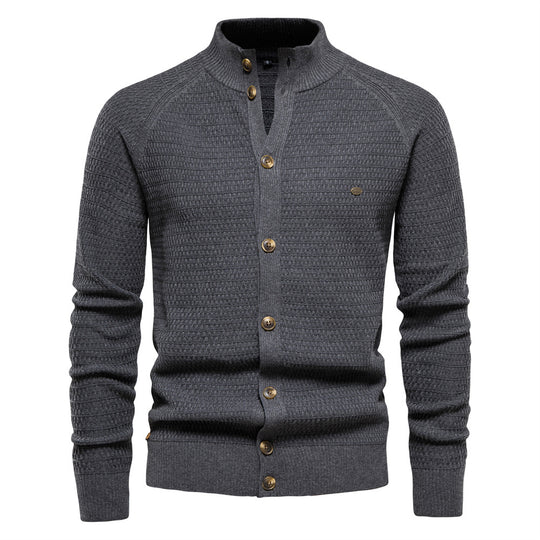 Herren Strickjacke mit strukturiertem Design und praktischen Knöpfen EB