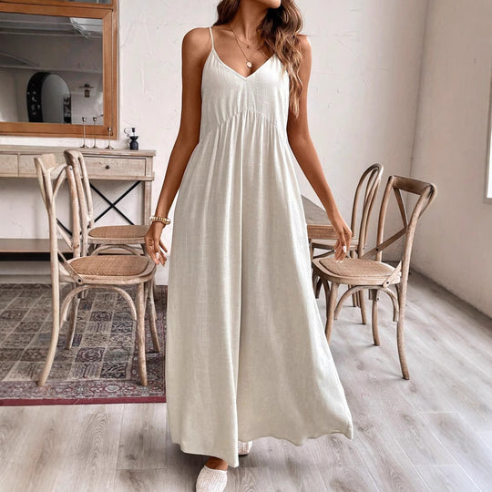 Damen Maxikleid mit feinen Trägern und fließendem Schnitt EB