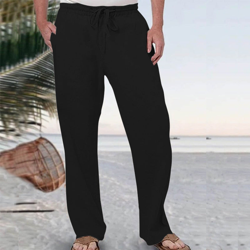 Herren nan weiche Loungehose aus Baumwolljersey mit elastischem Tunnelzugbund und seitlichen Eingrifftaschen EB