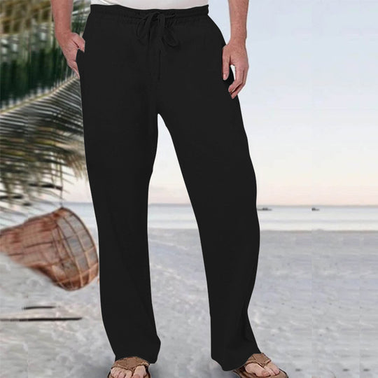 Herren nan weiche Loungehose aus Baumwolljersey mit elastischem Tunnelzugbund und seitlichen Eingrifftaschen EB