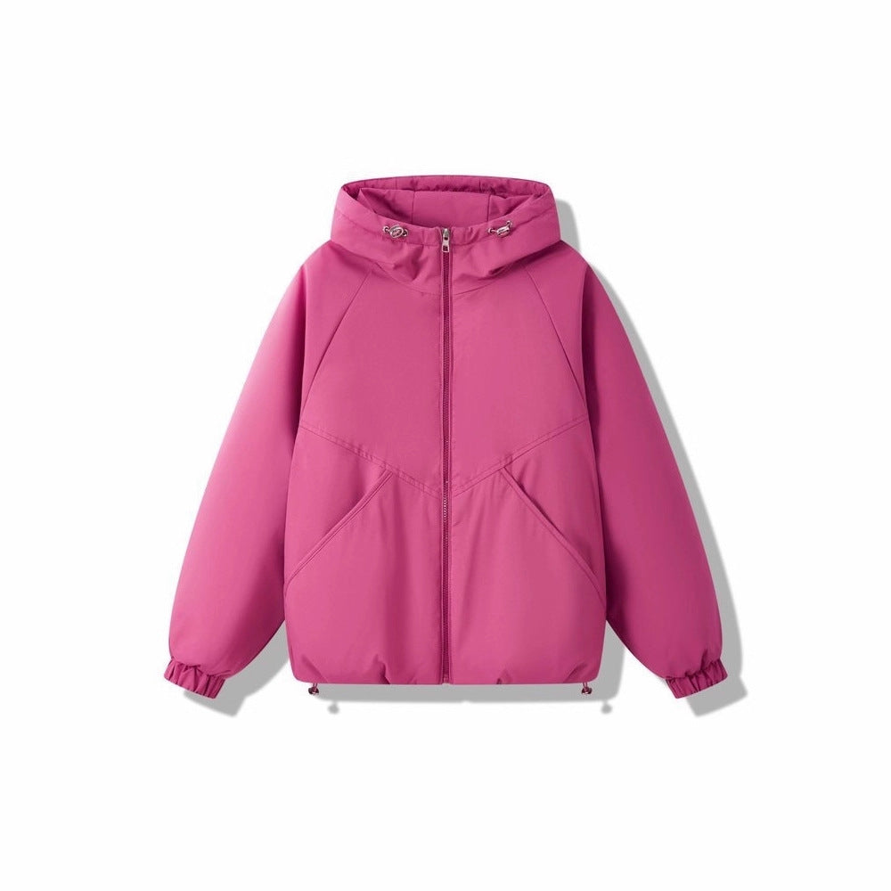 Damen Leicht wattierte Kapuzenjacke mit Raglanärmeln, elastischen Bündchen und verstellbarem Saum EB