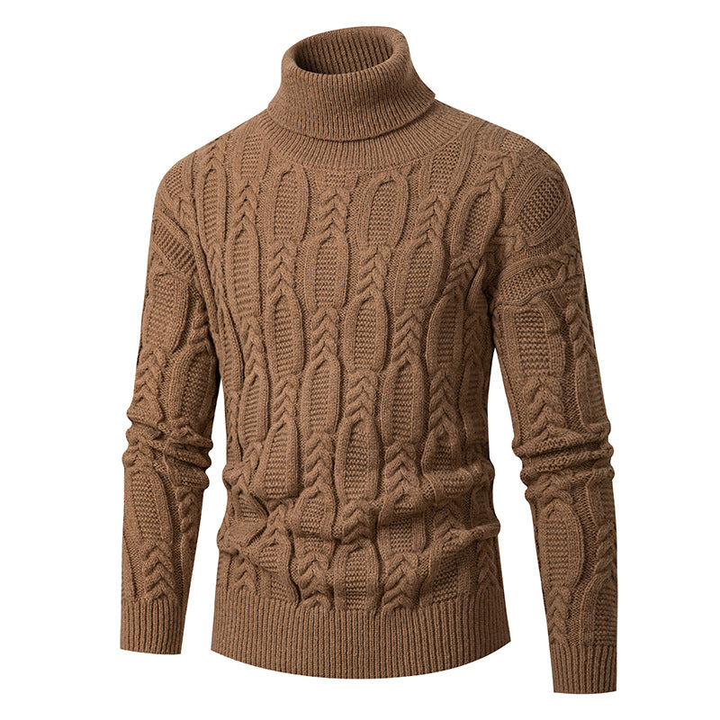 Herren Hochwertiger Rollkragenpullover mit Strukturmuster EB