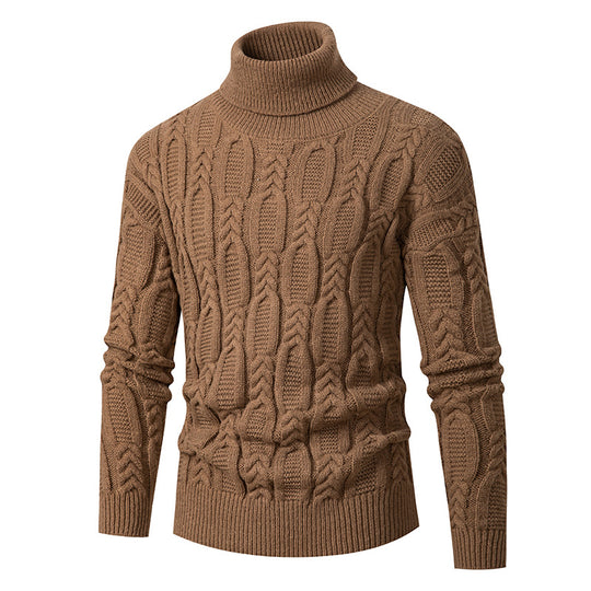 Herren Hochwertiger Rollkragenpullover mit Strukturmuster EB