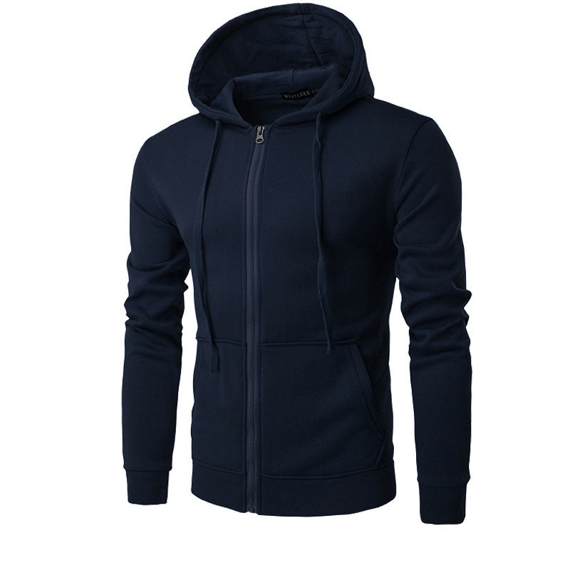 Herren nan schmal geschnittene Zip-Hoodie Jacke mit weichem Fleece-Innenfutter und Kängurutaschen EB