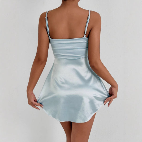Damen Sommerliches Kleid mit raffinierter Drapierung und verstellbaren Trägern EB