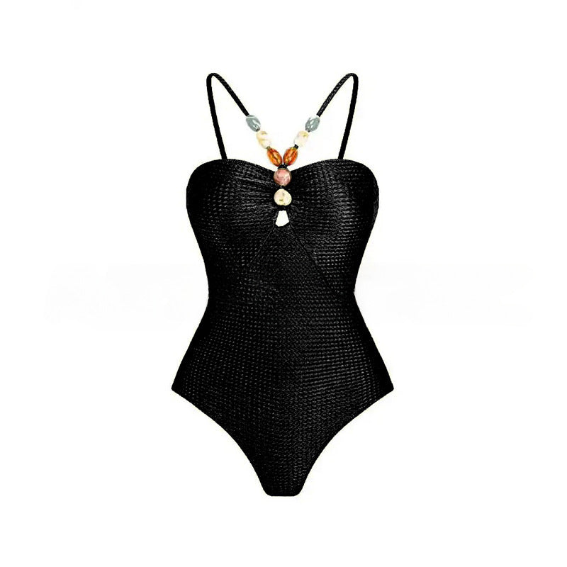 Damen Einteiliger Badeanzug mit modischen Schmuckdetails EB