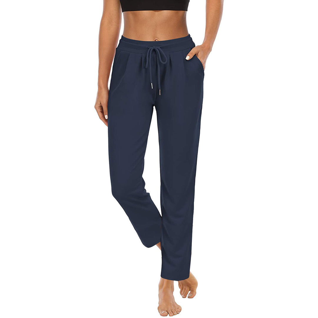 Damen nan komfortable Loungehose mit hohem Bund Tunnelzug Seitentaschen und leichtem Stretch EB