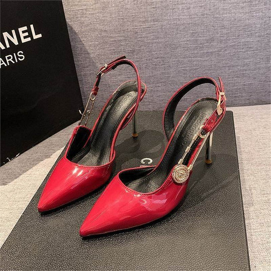 Damen spitze Slingback-Pumps mit elegantem Riemendesign EB