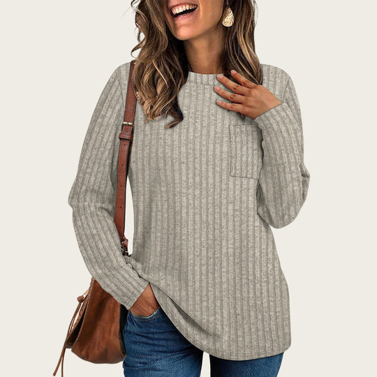 Damen lässiges Langarmshirt mit Streifen EB