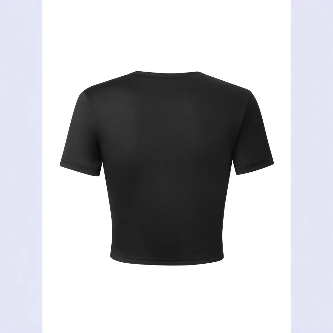 Damen Crop-T-Shirt mit motivierendem Schriftzug EB
