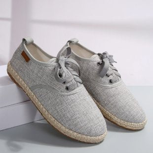 Damen  atmungsaktive Strick-Espadrilles mit geflochtener Jute-Sohle und flexiblem Memory-Fußbett EB