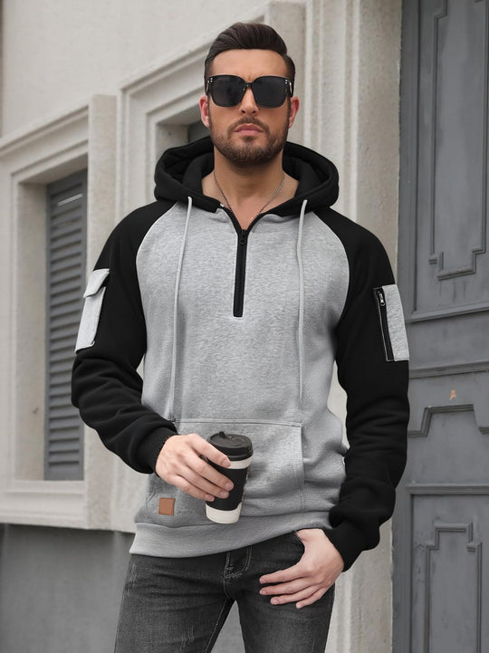 Herren Modischer Kapuzenpullover mit praktischen Reißverschluss-Details und sportlichem Schnitt EB