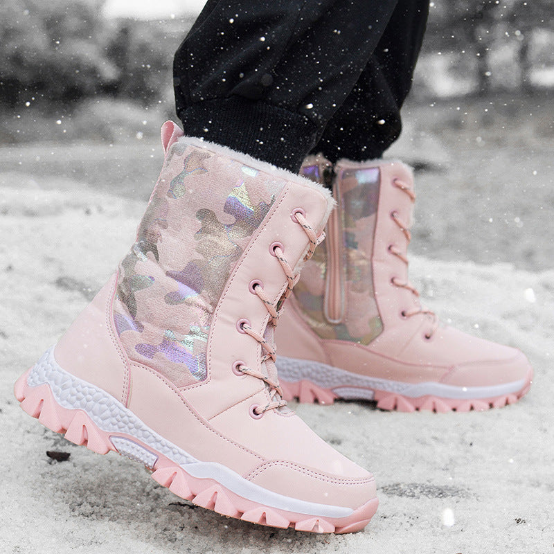 Damen Gefütterte Winterboots mit rutschfester Sohle und modischem Design EB