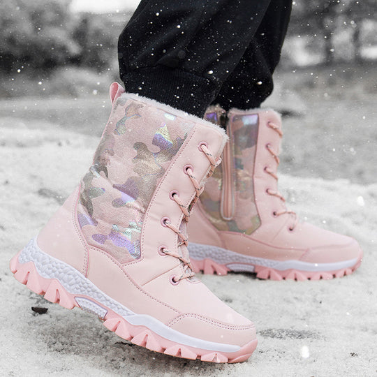 Damen Gefütterte Winterboots mit rutschfester Sohle und modischem Design EB