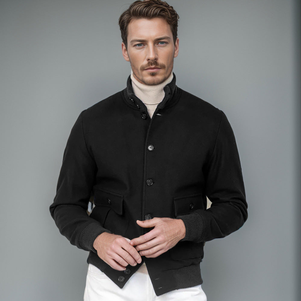Herren modische Wolljacke mit warmem Innenfutter EB