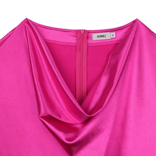 Damen schimmerndes Fransen Kleid mit eleganter Drapierung EB