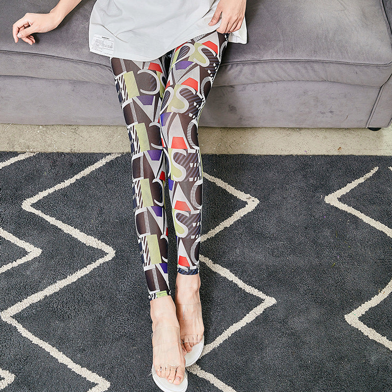 Damen Leggings mit modischem Schriftzug EB
