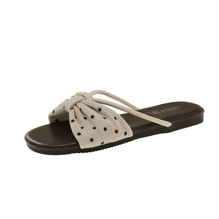 Damen modische Badeslipper mit dekorativer Schleifenapplikation EB