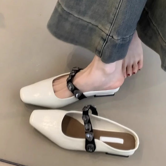 Damen Slingback-Ballerinas mit stilvoller Glitzerverzierung und komfortabler Sohle EB
