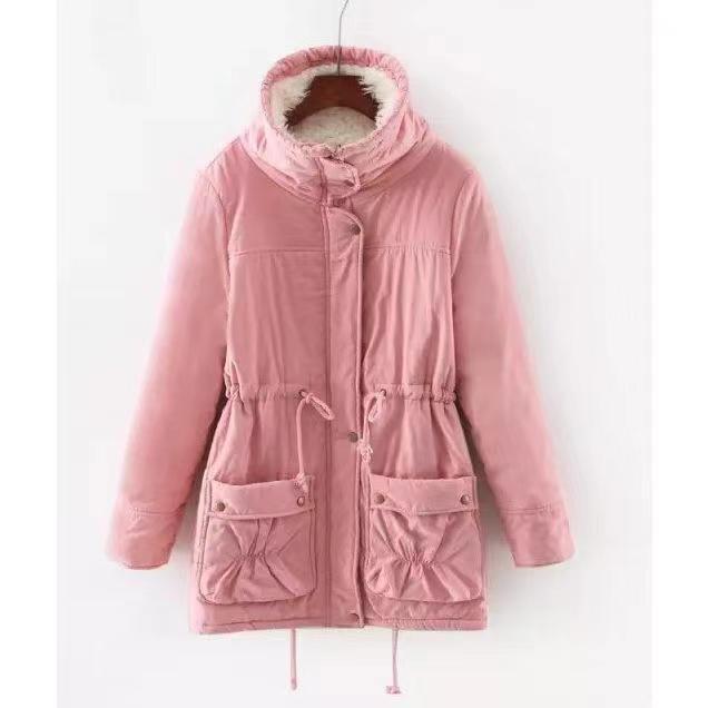 Damen lässige Steppjacke mit kuscheligem Innenfutter und verstellbarem Taillenzug EB