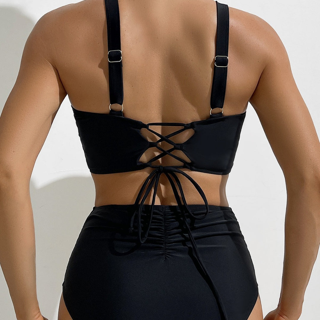 Damen Hochtaillierter Bade-Bikini EB