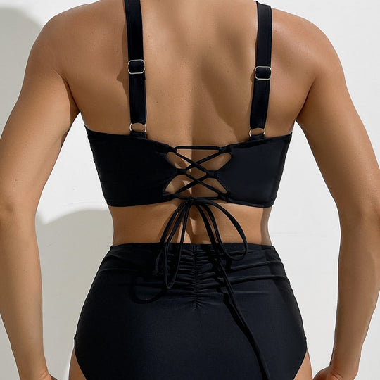 Damen Hochtaillierter Bade-Bikini EB