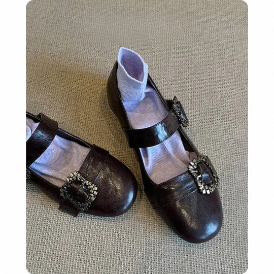 Damen elegante Ballerinas mit dekorativen Schnallen EB