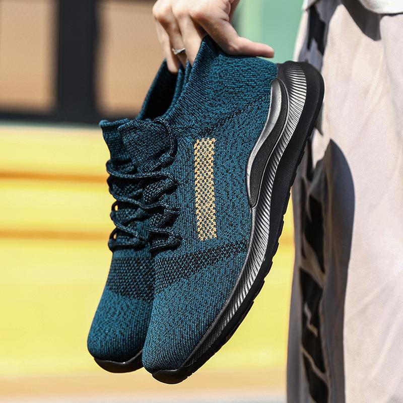 Damen Sportliche Strick-Sneaker mit hohem Knöchel und atmungsaktivem Design EB