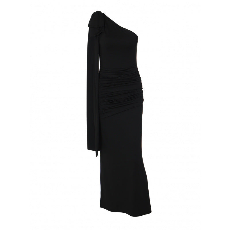 Damen Elegantes Wickelkleid mit asymmetrischem Ausschnitt und Schulterdetails EB