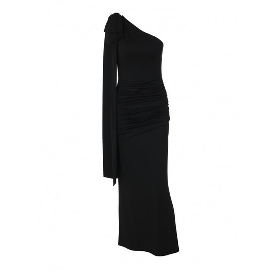 Damen Elegantes Wickelkleid mit asymmetrischem Ausschnitt und Schulterdetails EB