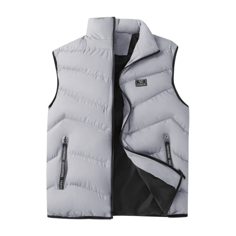 Herren Packbare Microfaser‑Steppweste mit Thermoisolierung, hohem Kragen und sicheren Ziptaschen EB