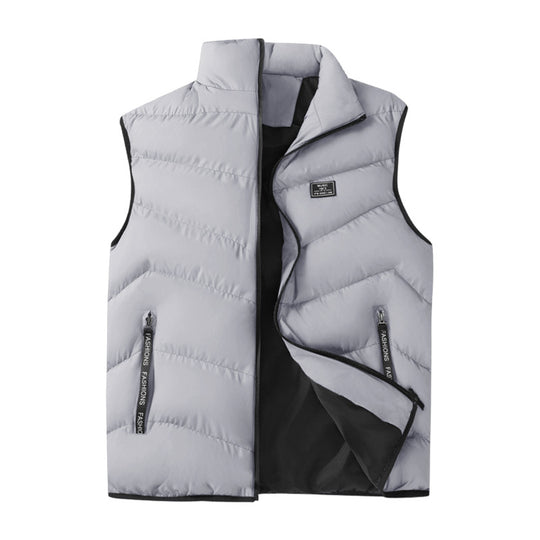 Herren Packbare Microfaser‑Steppweste mit Thermoisolierung, hohem Kragen und sicheren Ziptaschen EB