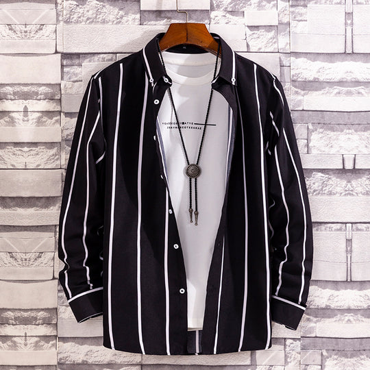 Herren nan lässige Hemdjacke aus leichter Baumwollmischung mit Button-Down-Kragen EB
