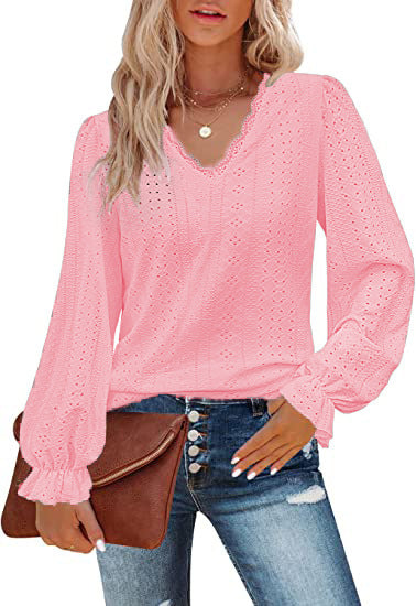 Damen Bluse mit romantischem Schnitt und detailreicher Stickerei EB