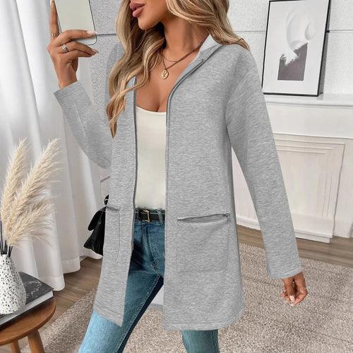 Damen Kapuzenjacke mit praktischen Reißverschlusstaschen und komfortablem Material EB